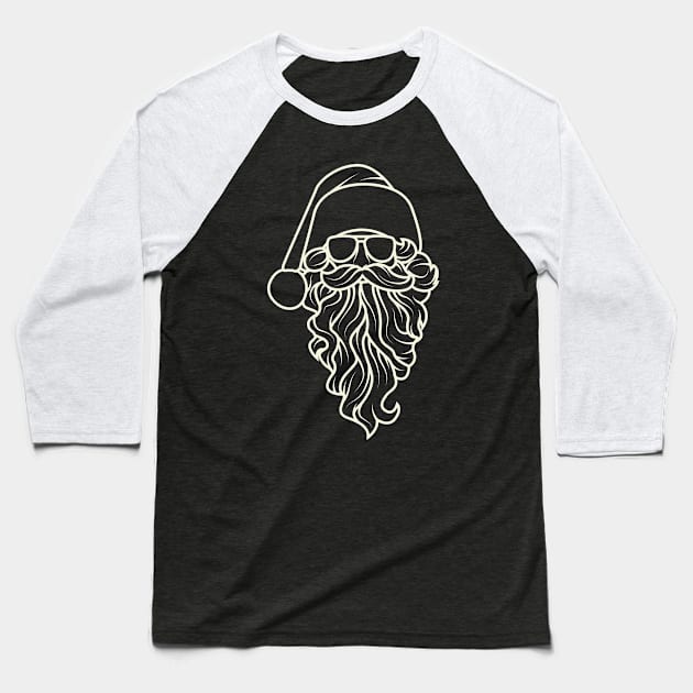 Aesthetic Lineart Santa Claus Merry Christmas Baseball T-Shirt by crissbahari